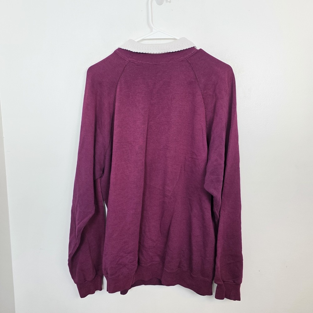 Morning Sun Whitton Purple Tulips Flowers Grandmacore Collared Sweater Size 2XL - Picture 4 of 5